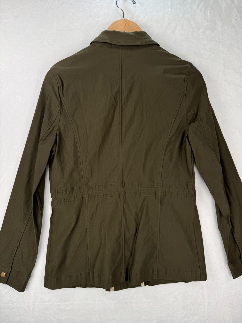 Eden Society Olive Green Military Utility Jacket M Drawstring Waist - Picture 3 of 13